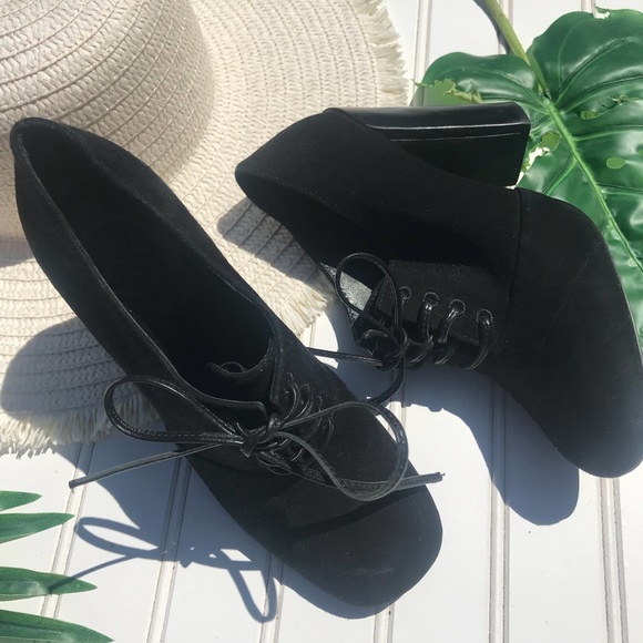 Tory Burch Leather Lace Up Booties - Picture 2 of 8